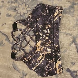 Gold Marble sports bra